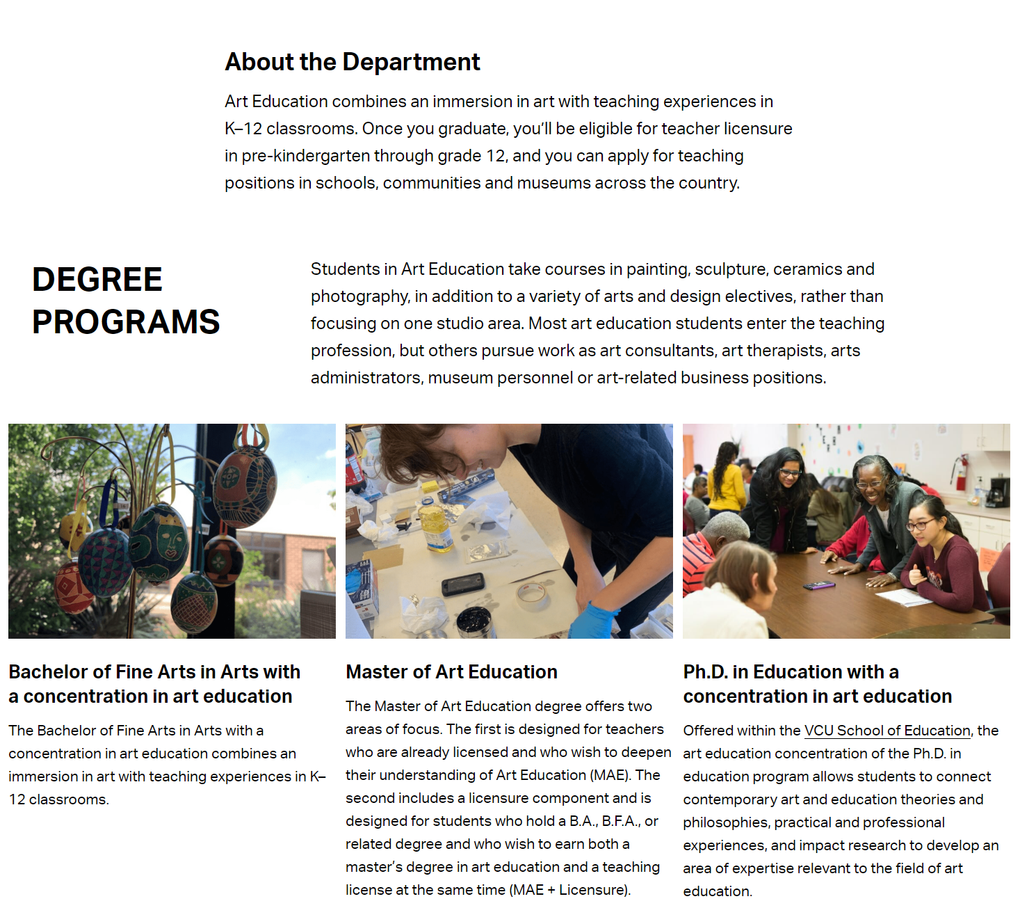 department homepage