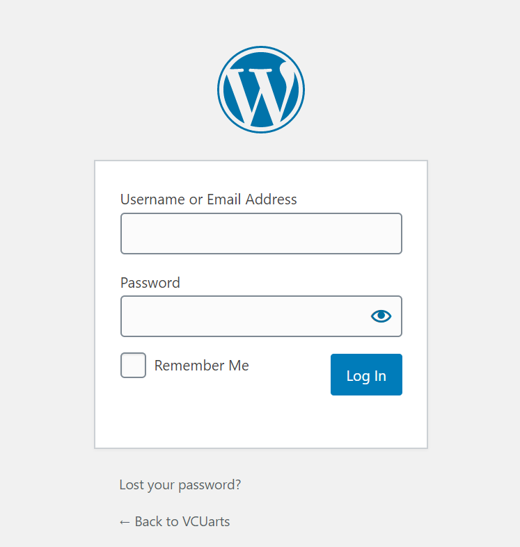 wordpress default login