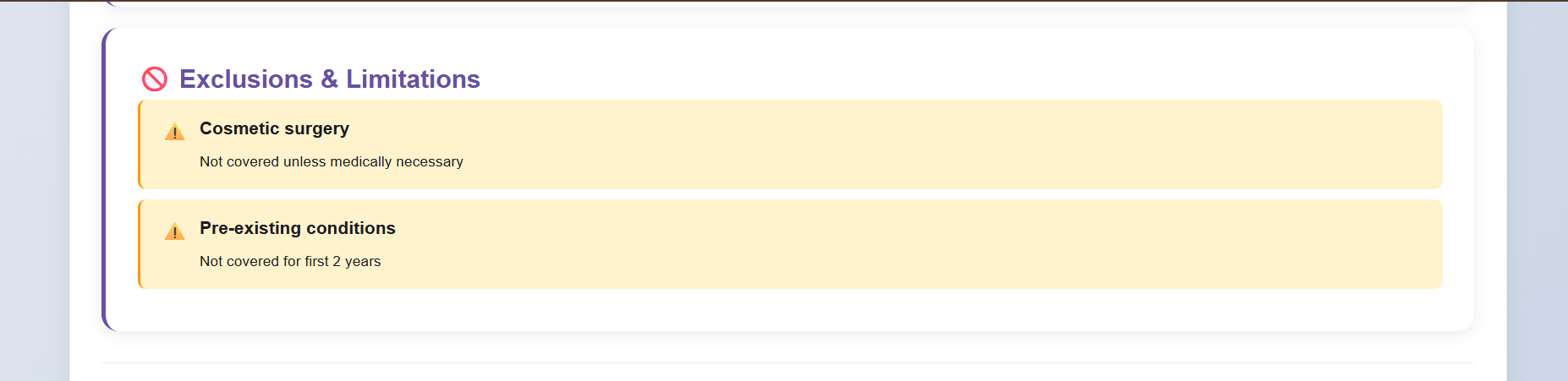 Policy Exclusion Detection