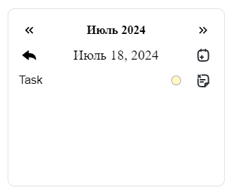 Task Calendar with selected day