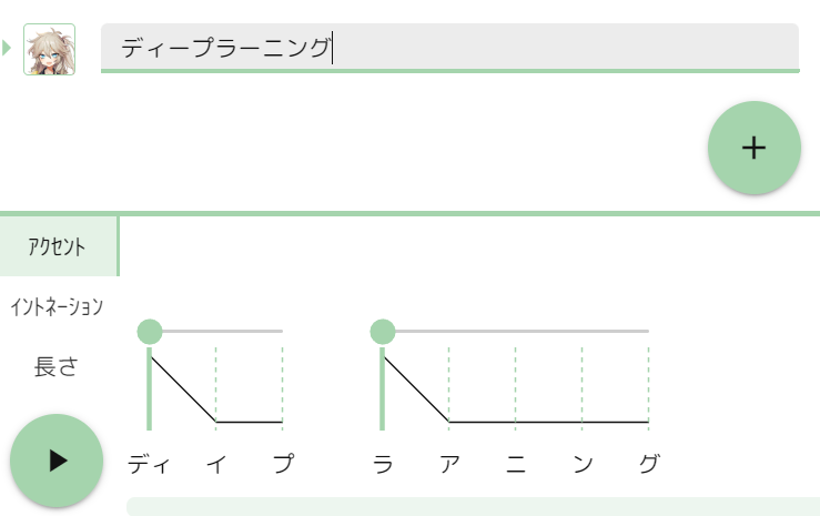 「ディープラーニング」が「ディープ」と「ラーニング」に分かれた様子