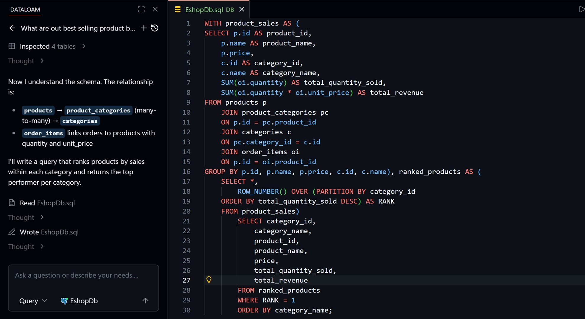 AI query fix in DataLoam
