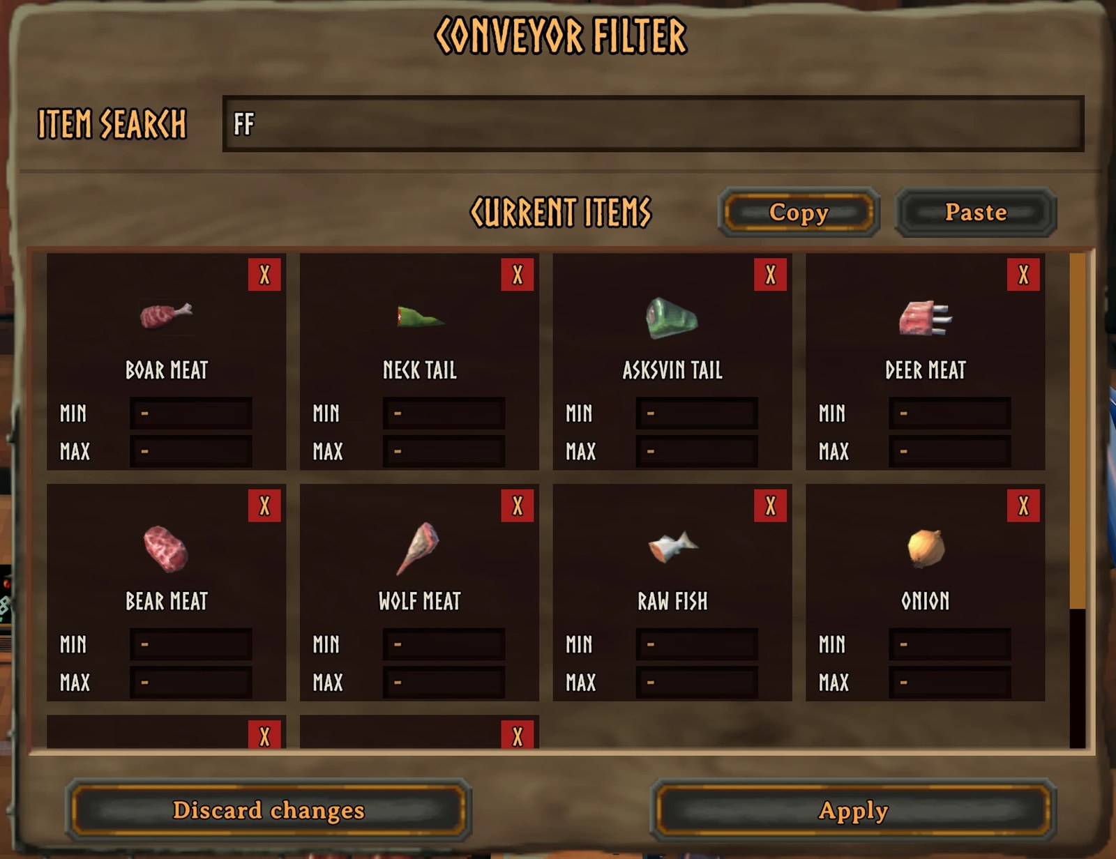 The conveyor filter window