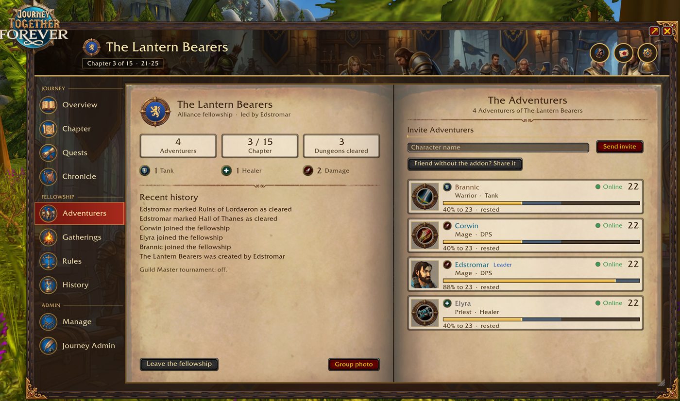 The Adventurers page