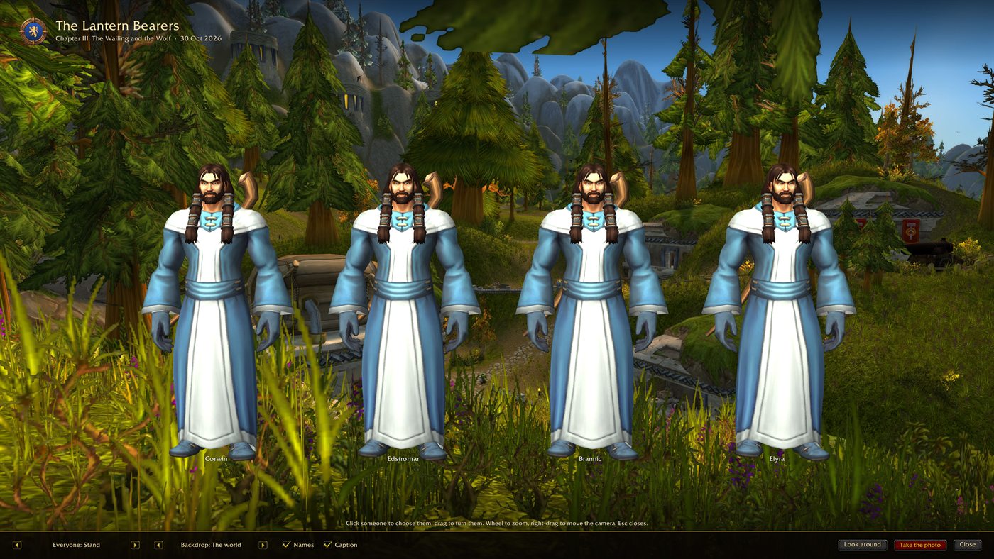 The group photo over the world (the screenshot tour's pretend Adventurers wear your looks)