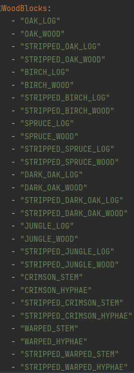 Default WoodBlocks List