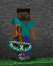 Player holding diamond crossbow