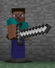 Player holding iron longsword