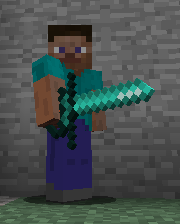 Player holding diamond saber