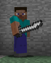 Player holding iron saber