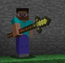 Player holding golden spear