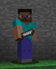 Player holding iron throwing knife