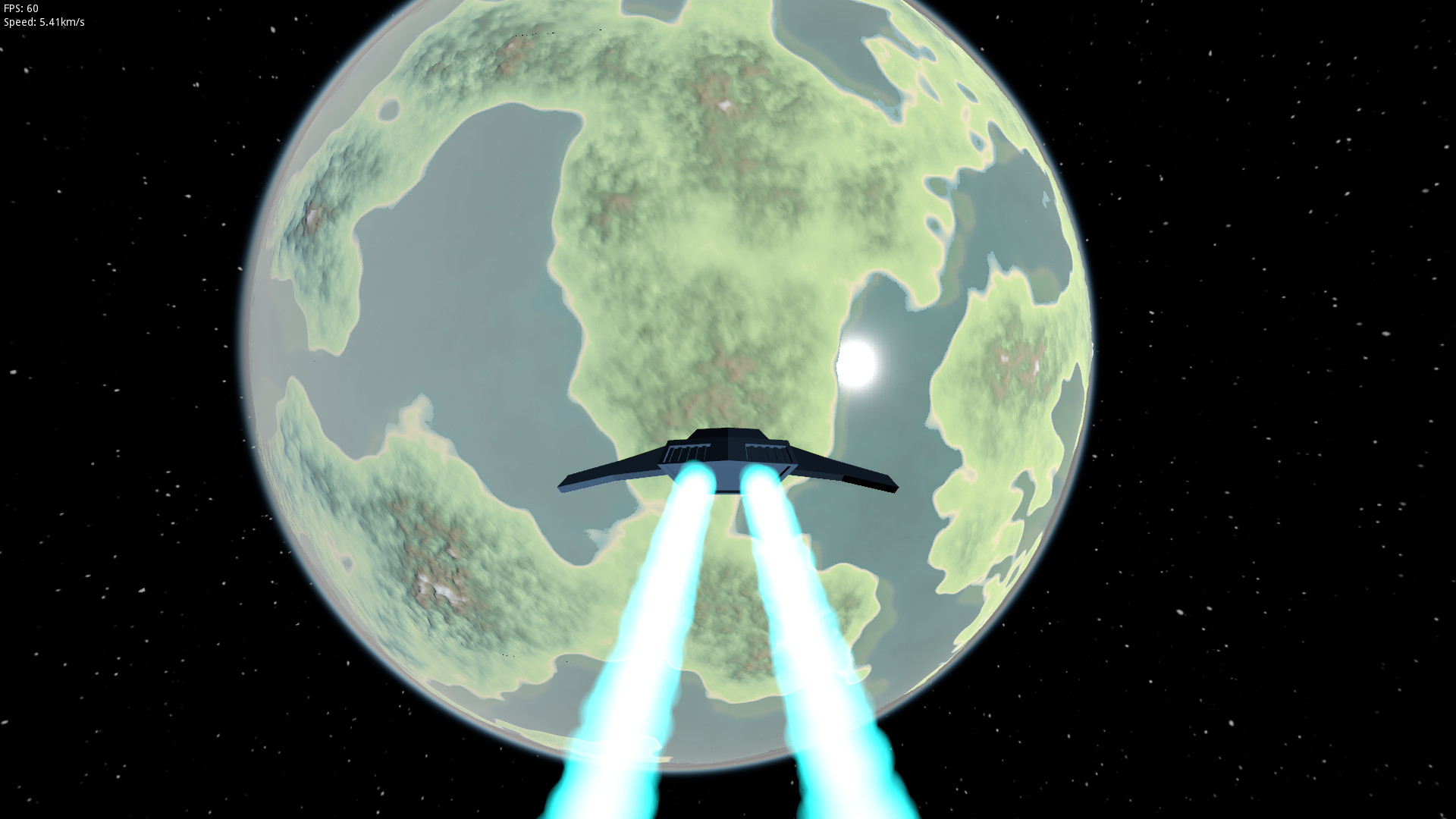 flight towards earthlike planet