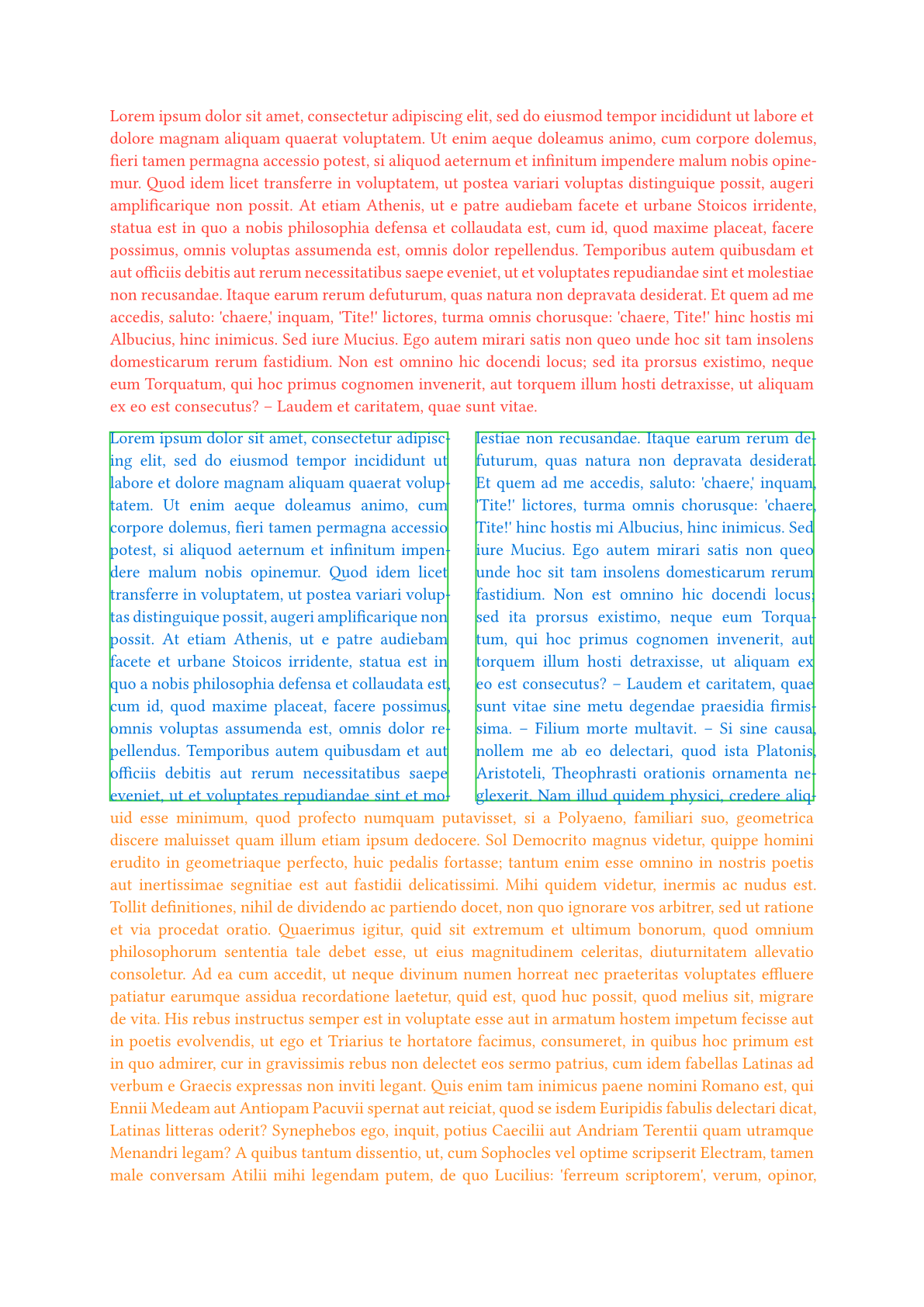 Content that overflows the environment (page 1/2)