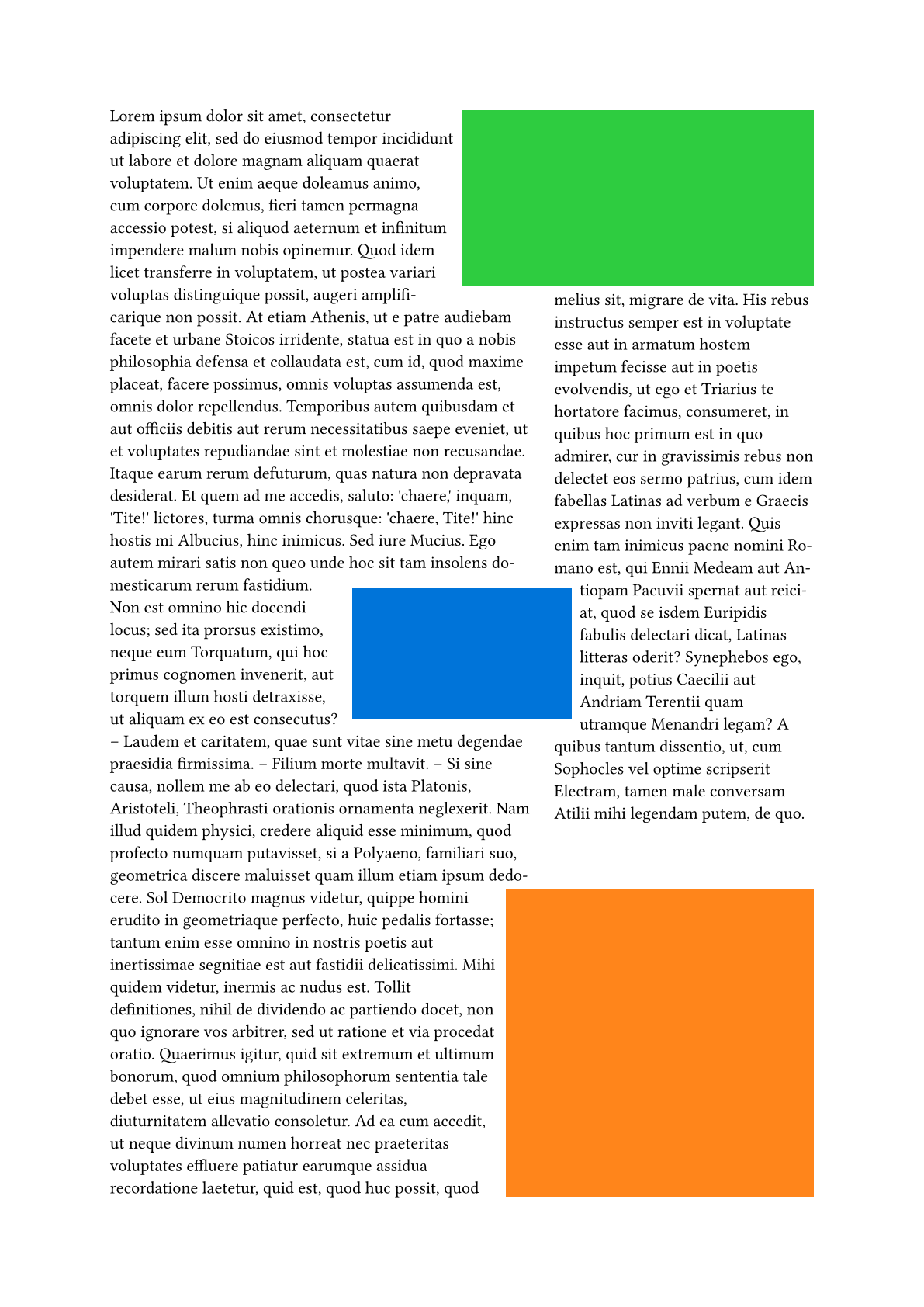 a two-column page with 3 obstacles