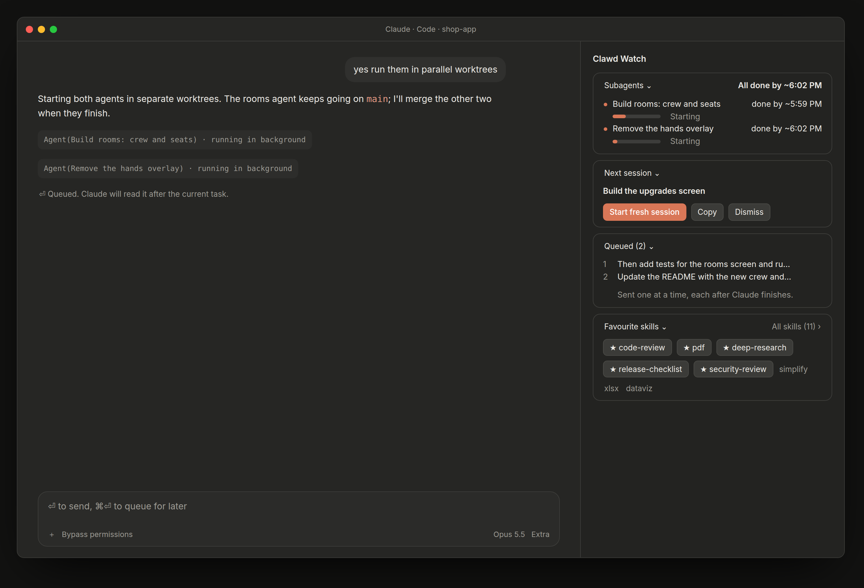 Clawd Watch in the Claude desktop app