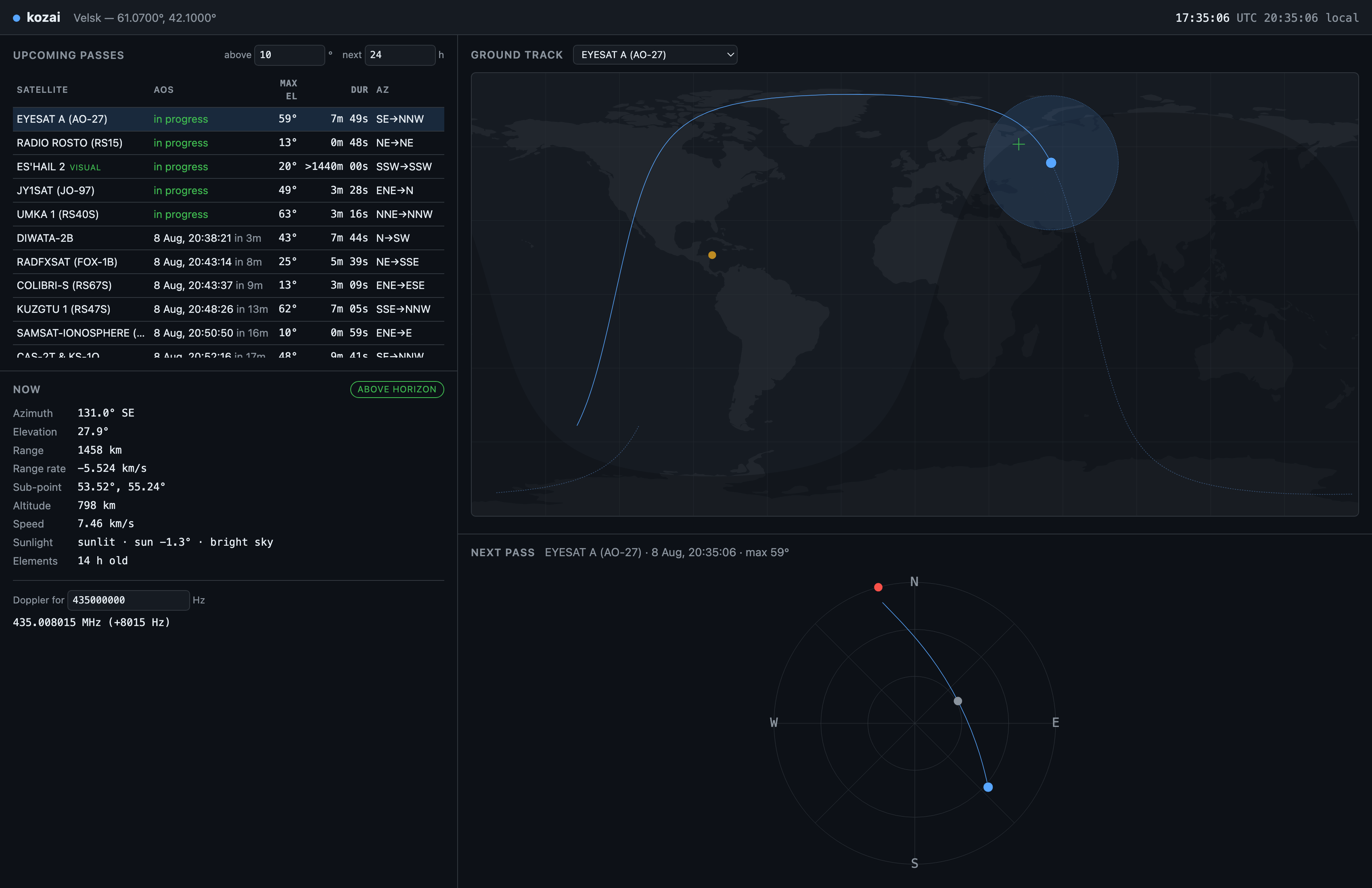 The web interface