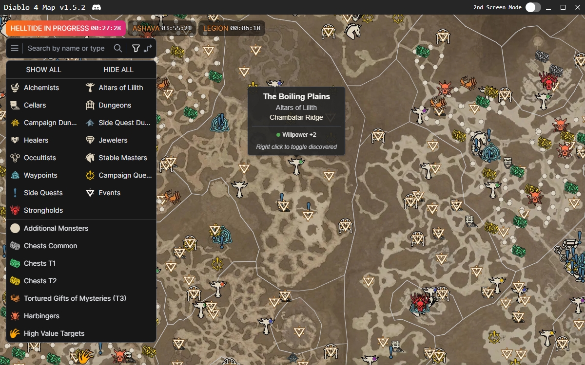 Diablo 4 Map Screen Shot