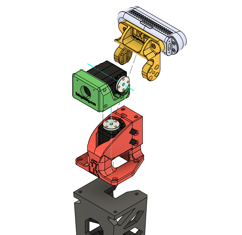 Exploded view of the RGBD gimbal head