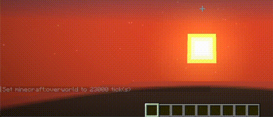 A GIF of the Minecraft chat, demoing command-r in action
