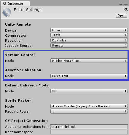 Editor Settings Config
