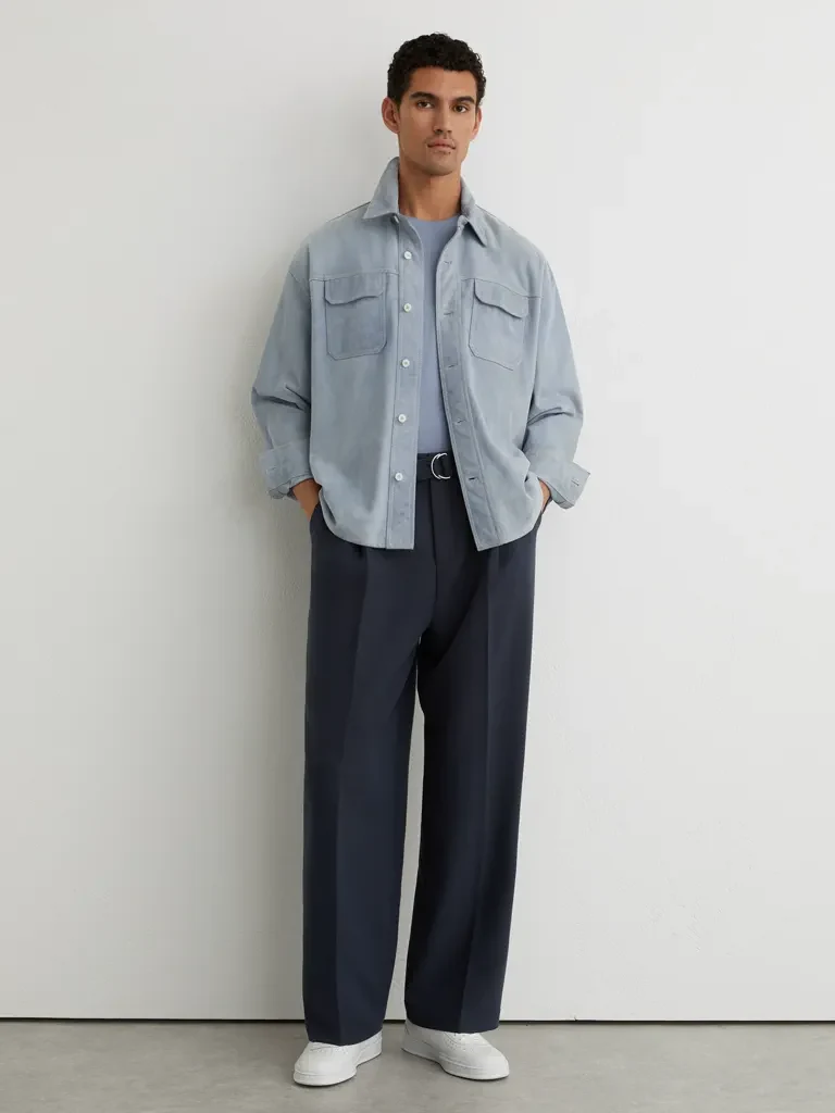 Light blue overshirt clothing reference