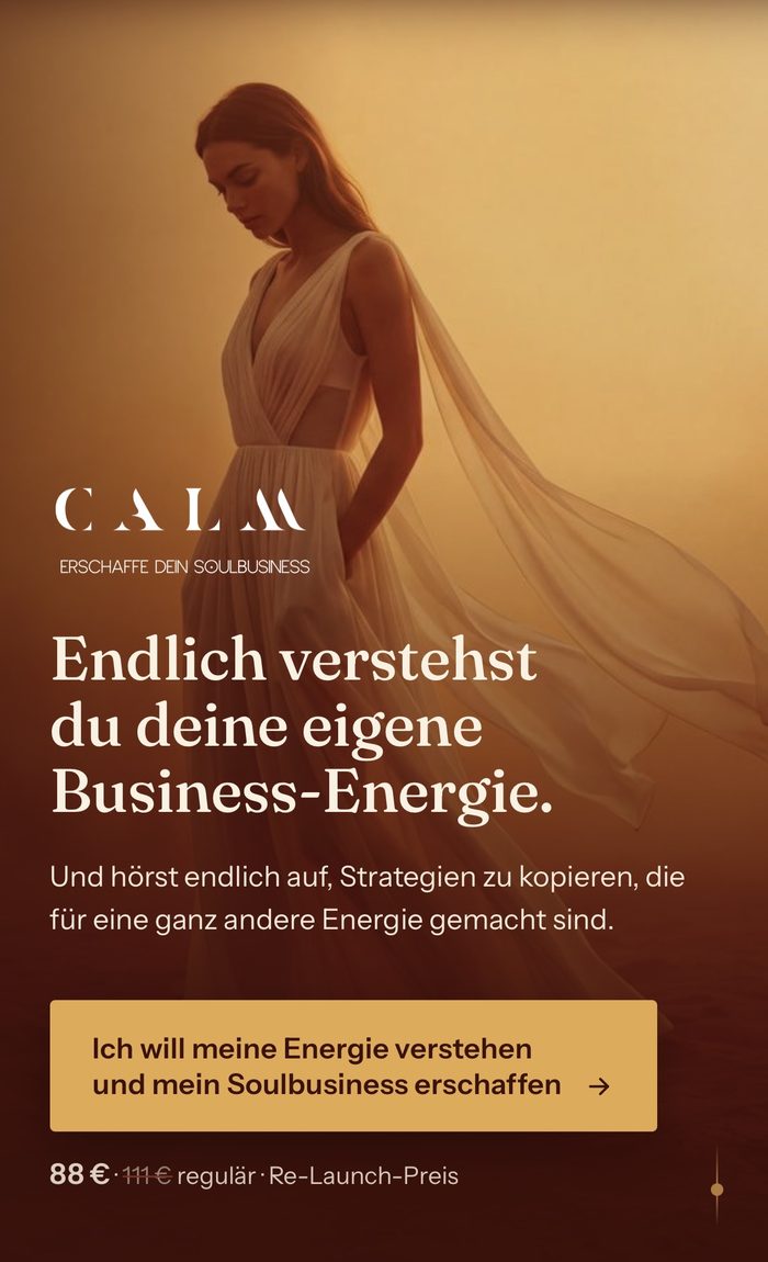 Mobile Ansicht der CALM Soulbusiness Landingpage