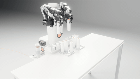 Kitting: Giorgio loads bottles into its own tray