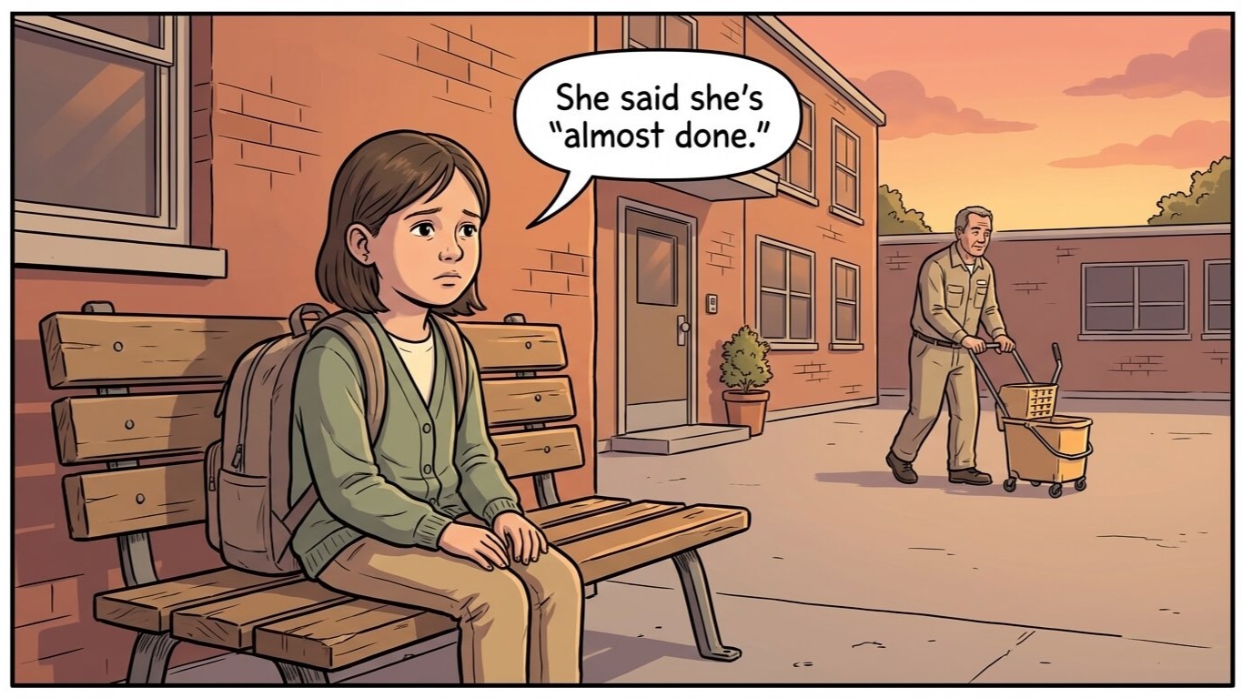 I picked up my kid on time. In April.