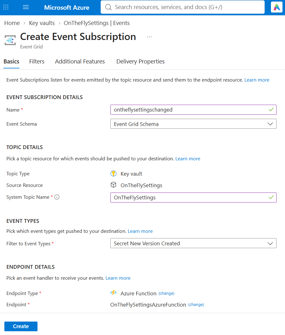 Azure Event Subscription