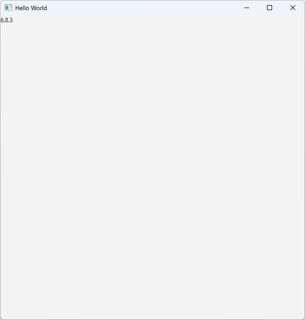 Screenshot of HelloWorld demo on Windows 11