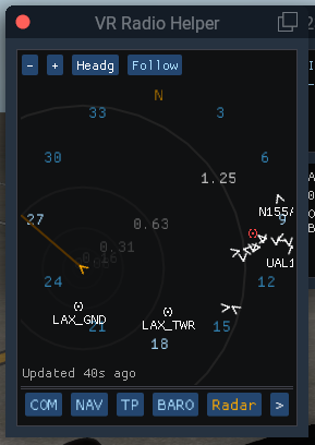 VR Radio Helper Radar Screenshot