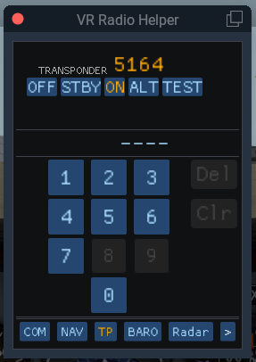 VR Radio Helper Transponder Screenshot