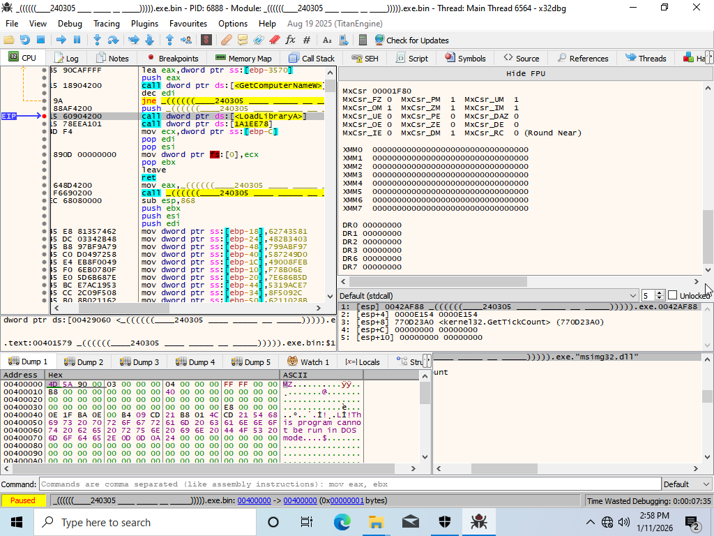 Dynamic Reversing at breakpoints