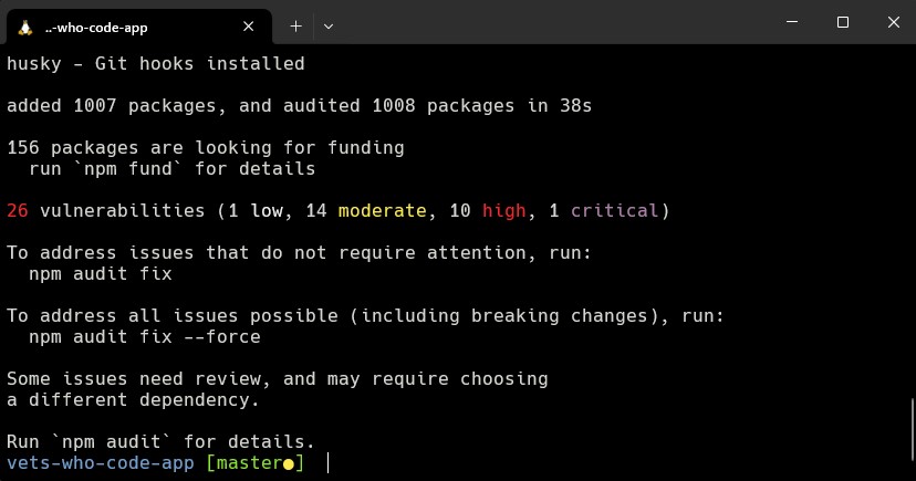 Installing dependencies with npm continued