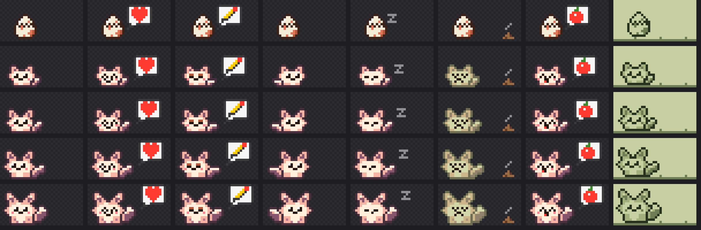 Stages, moods and bubbles, rendered from hooks/pixels.ts