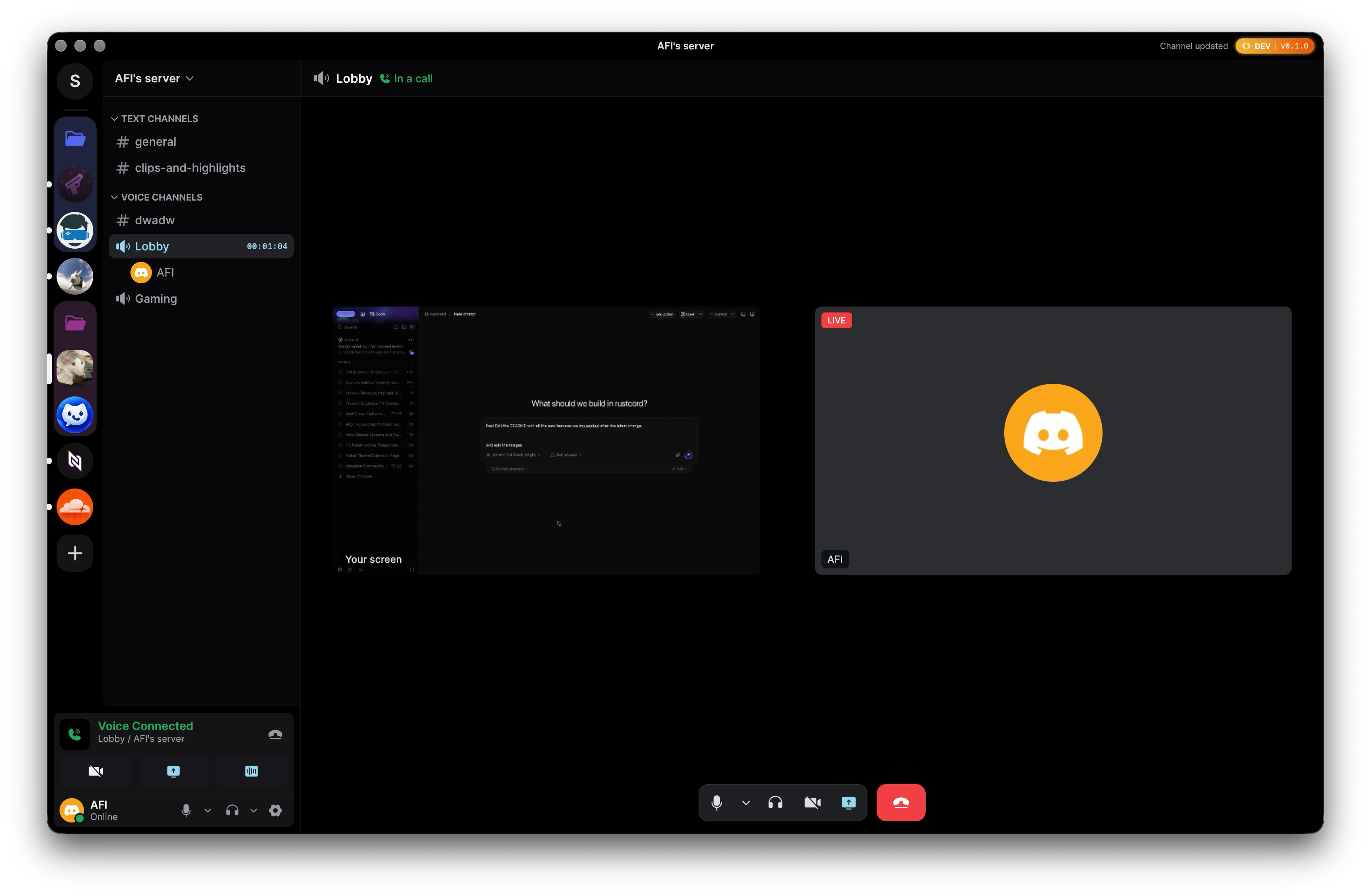 Voice Calls & Screen Sharing