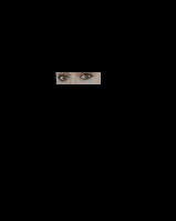 Image is blacked out other than thin horizontal bar of the woman's eyes