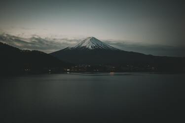 A dark image of Mt. Fuji