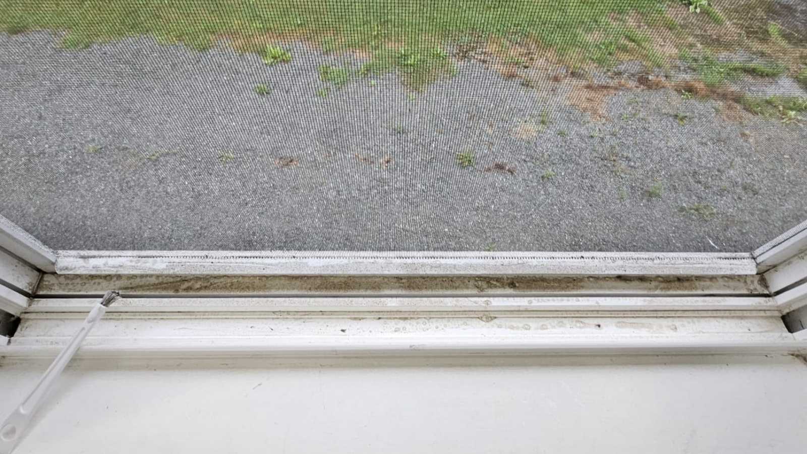 Before cleaning window track - residential service