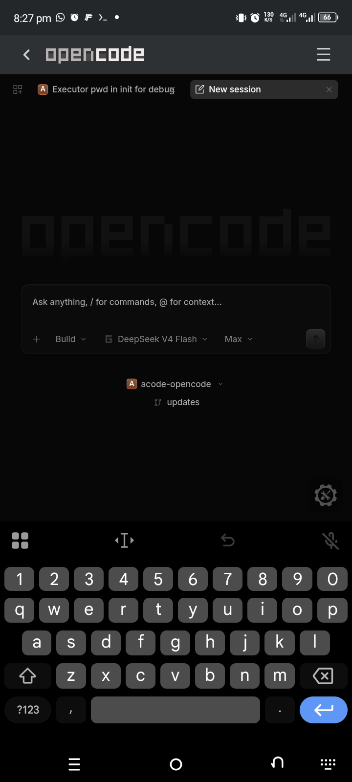 OpenCode prompt interface