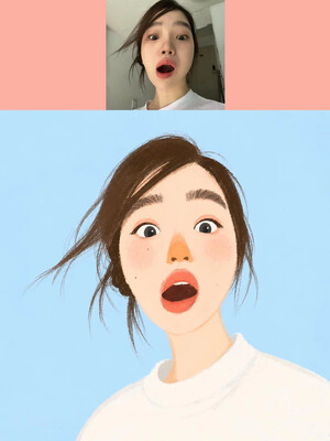 蜡笔手绘头像
