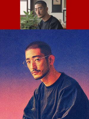 蓝底复古印刷