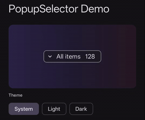 PopupSelector Preview