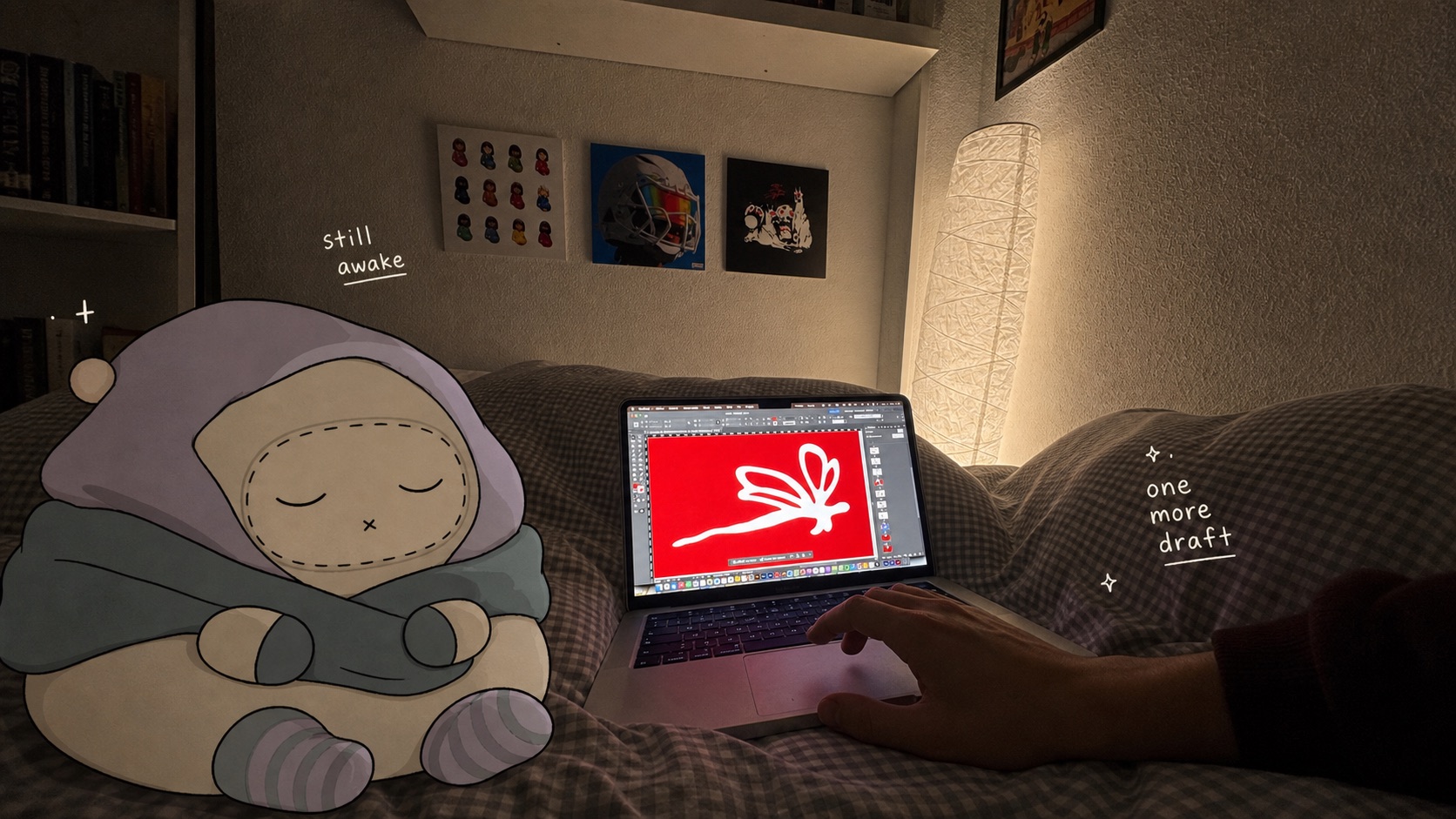 Cozy Bedroom Doodle Companion Snapshot Style