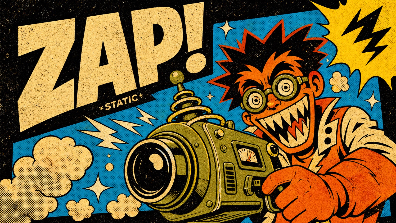 Impact Burst Halftone Comic Poster Style