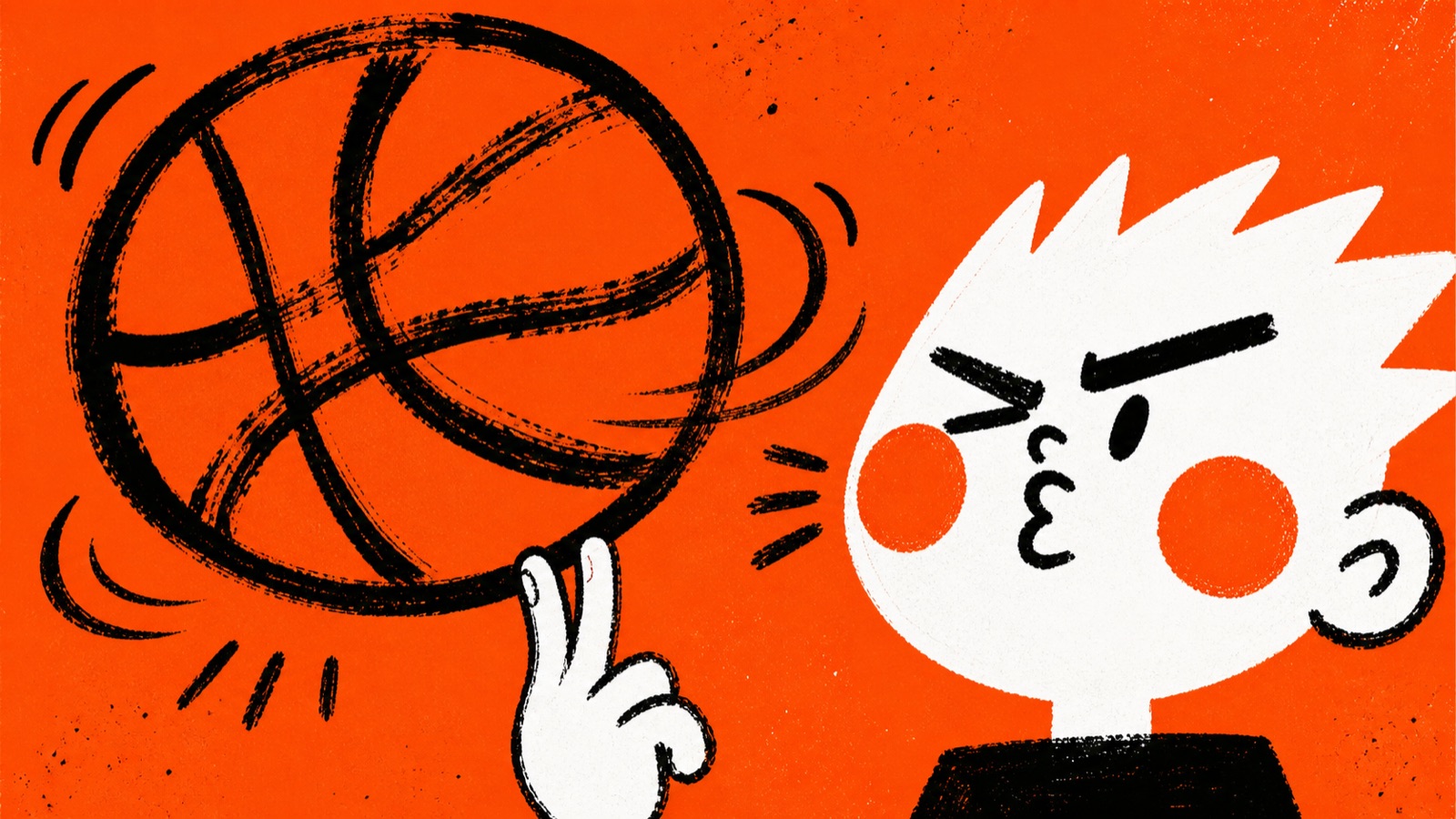 Orange Brush Mascot Action Poster Style