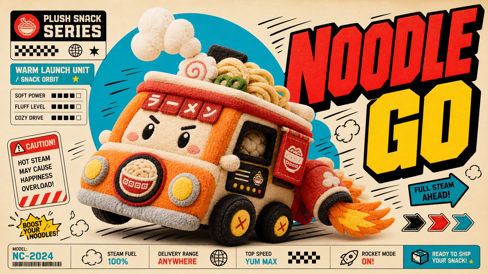 Plush Comic Toy Product Poster Style