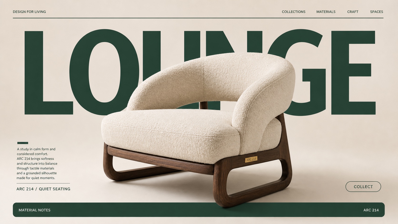 Quiet Luxury Furniture Nameplate Poster Style