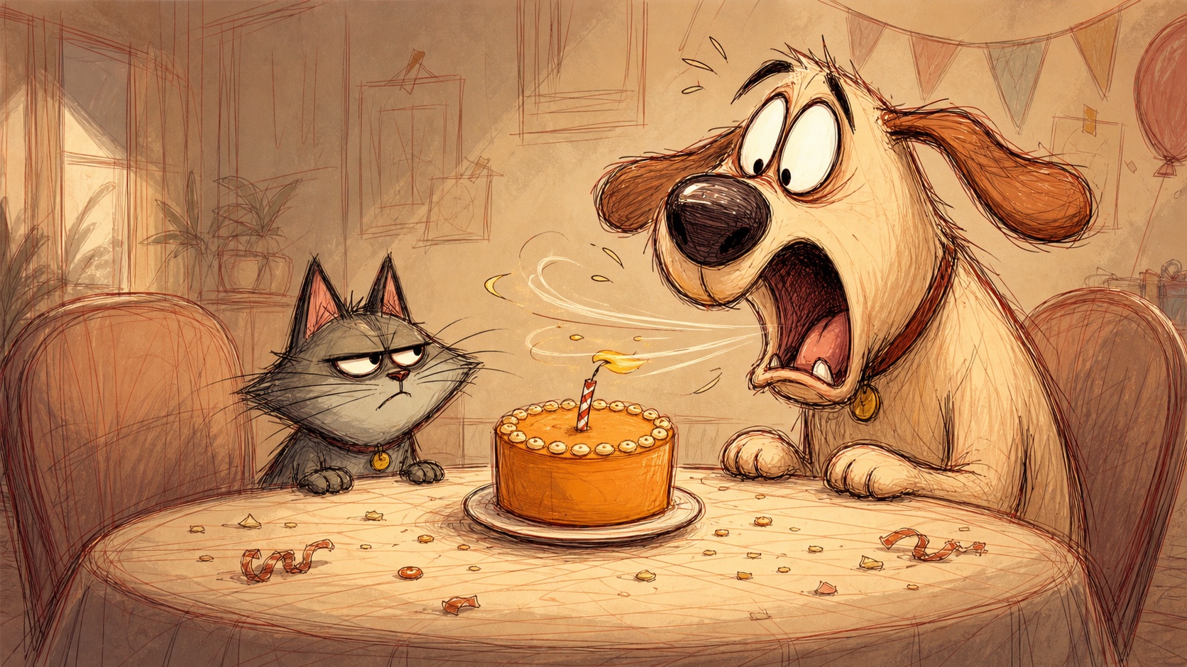 Rough Animation Pet Sketch Storyboard Style